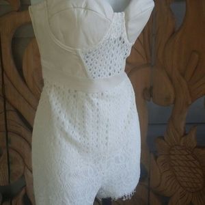 Ark & Co Bustier Romper Shorts Vinil Vegan Leather